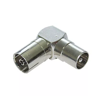 £3.46 • Buy Right Angle/Angled  90 Degree Coax TV Aerial Male Plug  Female Socket Adaptor