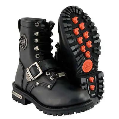 Milwaukee Leather MBL201 Women's Black Leather Lace-Up Motorcycle Rider Boots • $134.99