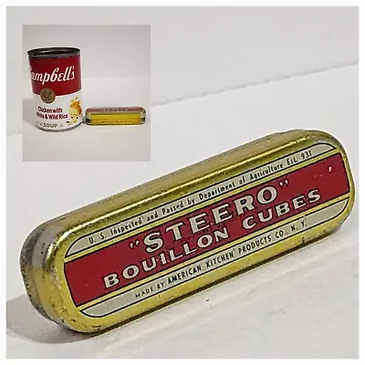 Steero Bouillon Cubes Advertising Tin Miniature 3  X 1  Vintage Kitchen • $7.50