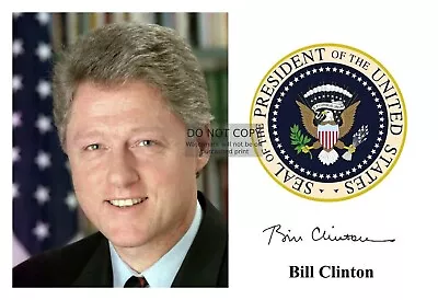 President Bill Clinton Presidential Seal Autograph 4x6 Photograph • $7.97