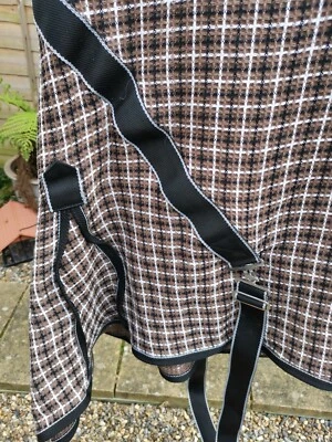 £15 • Buy Cotton Waffle Cooler Stable Rug Mocha Check With Black Trim 6'9 