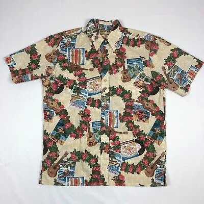 Reyn Spooner Mele Kalikimaka Shirt Mens Medium Hawaiian Christmas Santa Hula • $41.55