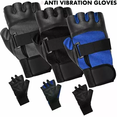 Leather Anti Vibration Gloves Mechanics Lorry Drivers Power Tools Work Gloves • £5.99