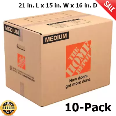 Moving Box With Handles 21 L X 15 W X 16 D Inches Medium Holds 65 Lbs. 10-Pack • $25.79