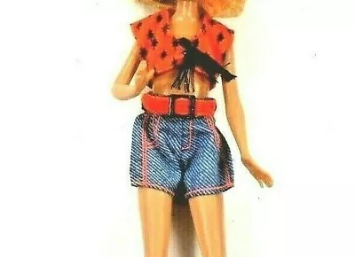 Barbie Vtg Clone Cindy Disco Jeans Collection W/Belt Top WTassel Orange 1993  • $9.49