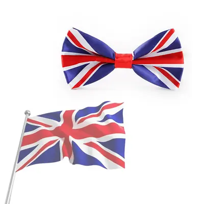 Countries Bow Ties Clip On Fancy Dress Costume Union Jack Usa Flag Tie Silk • £5.33