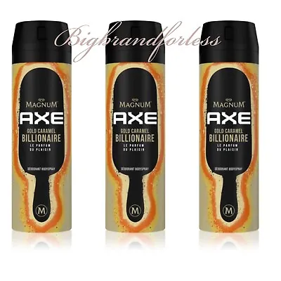 £21.50 • Buy Axe , Lynx Magnum Gold Caramel Billionaire Deodorant Body Spray 200 Ml -3 Pack
