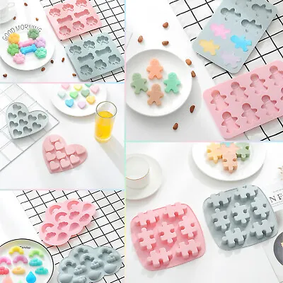 £2.99 • Buy Silicone Baking Mould Cake Jelly Cookies Soap Mold Chocolate Tray Wax Ice Cube