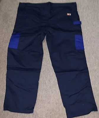 £10 • Buy Hymac Safety Navy Blue Utility Work Cargo Trousers 42 Waist - Short Leg