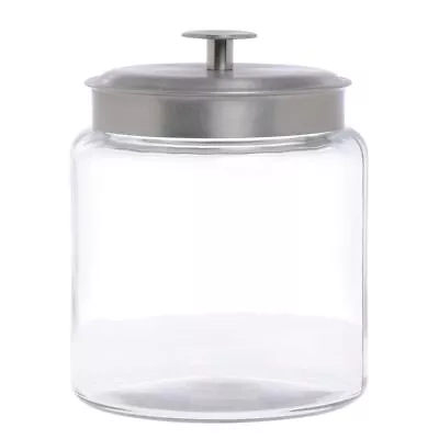 Anchor Hocking? 96 Oz Clear Glass Montana Jar With Aluminum Lid - 6 3/4 Dia X 8 • $47.16