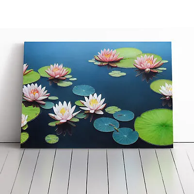 Picturesque Water Lily Pond Canvas Wall Art Print Framed Picture Home Decor • £29.95