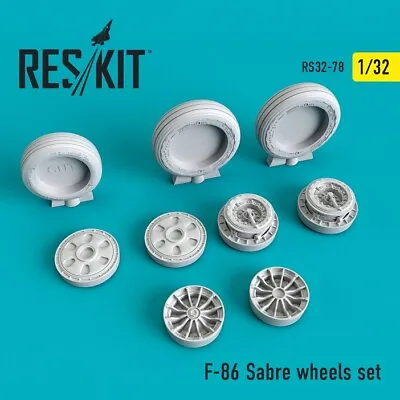 Reskit RS32-0078 - 1/32 F-86 Sabre Wheels Set For Aircraft Scale Model Kit • $23.99