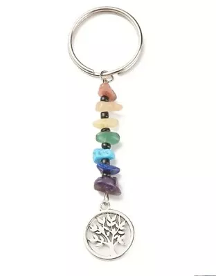 Chakra Keyring /Charm 7 Gem Stones Tree Of Life • £2.99