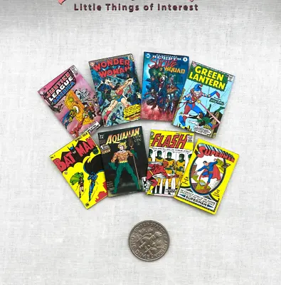 DC COMIC BOOKS Set Of 8 Miniature 1:12 Scale Illustrated Readable Comics • $26.35