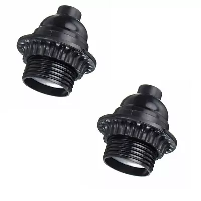 2X Phenolic Keyless Light Socket E26 E27 Base Lamp Replacement Black N839 • $8.50