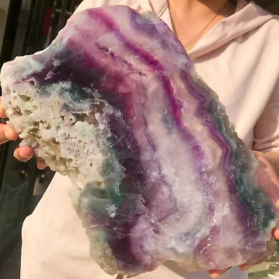 8.93lb Natural Beautiful Rainbow Fluorite Crystal Rough Stone Specimens Cure • $4.25