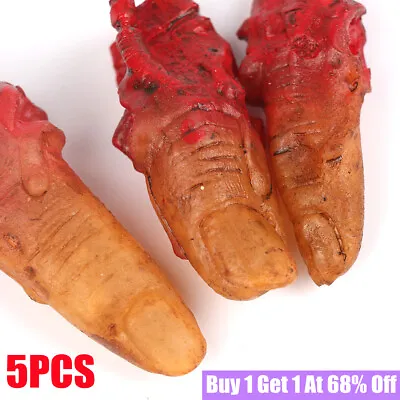5 Bloody Severed Fingers Thumb Halloween Party Horror Prop Decoration UK • £3.43