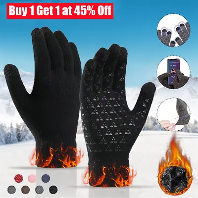 Mens Winter Gloves Thermal Touch Screen Stretch Anti-slip Windproof Warm Gloves • £3.49