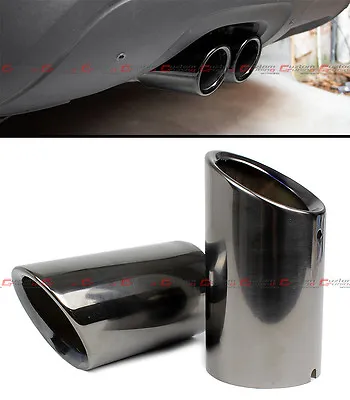 Titanium Black Chrome Slip-on Steel Muffler Exhaust Tips For 2008-2015 Vw Cc • $25.99