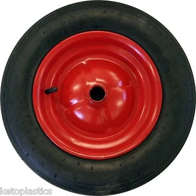 14  METAL Centre Wheelbarrow Wheel 1  Bore STRAIGHT Valve 3.50/4.00-8 • £14.95