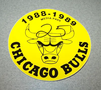 Chicago Bulls 1988-89 Media Pass Round Sticker (2/16/1989 Michael Jordan 50 Pts? • $49.99