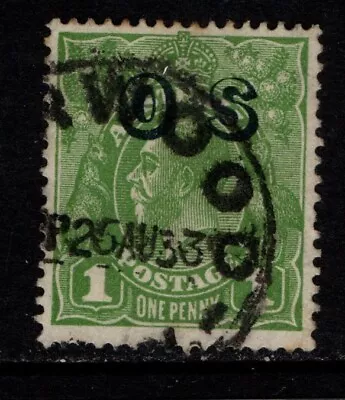 Australia 1932 1933 KGV 1d One Penny Green CofA OS SGO129 Used • $2.50
