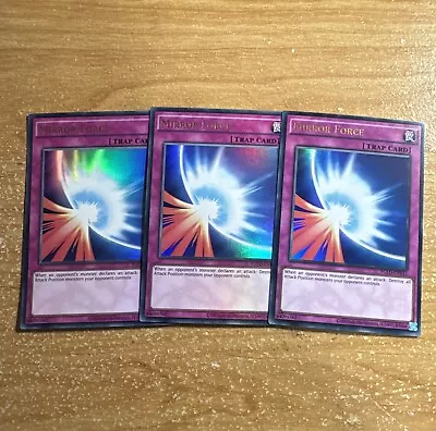 🔥 3x Yugioh Mirror Force YGLD-ENB33 ULTRA RARE HOLOFOIL Near Mint NM PLAYSET • $9.99