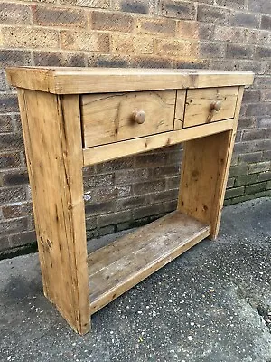 Vintage Rustic Solid Pine Farmhouse Console Side Hall Table • £289.99