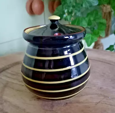 Vintage Babbacombe Pottery Striped Preserve Pot • £8.75