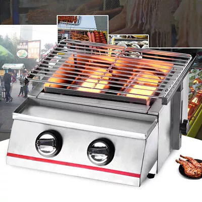 2 Burner Gas BBQ With  Stainless Steel Portable Grill Cooker Outdoor • $68