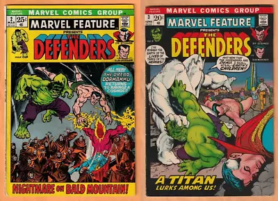 MARVEL FEATURE No. 2 & 3 (1972) THE DEFENDERS Nice Lot! • $47.99