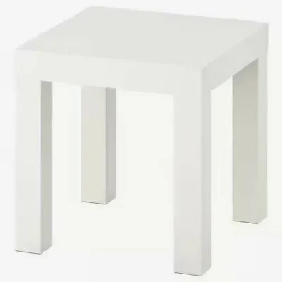 £15.99 • Buy Side Table Small White Bedroom Hallway Tea Coffee Drink Home Office 35x35cm IKEA