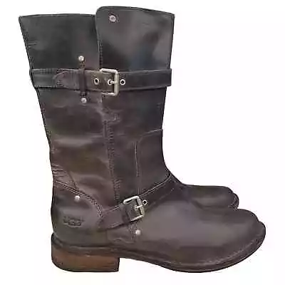 UGG Women’s Gillespie Olive Grey Moto Combat Biker Boot Size US 11 • $84