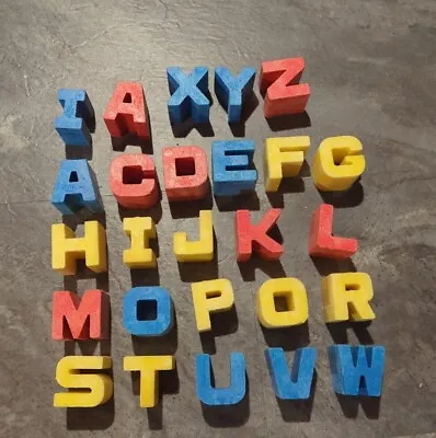 Tuff Stuff ABC's Alphabet Letters Blocks Vintage Mattel 26 Pieces Assorted • $10