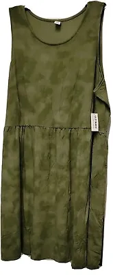 NWT Woman Plus OLD NAVY Swing Style Jersey SUN DRESS Size 4X Green Tie Dye $29  • $19.90