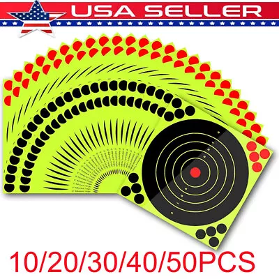 12  Shooting Targets Adhesive Splatter Paper Glow Gun Shots Rifle Exercises USA • $10.55