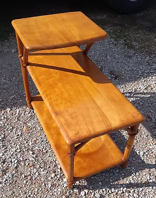 Mid Century Maple Heywood Wakefield Step End Table / Side Table  (SET76) • $399