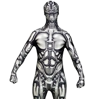 Adult Android Monster Morphsuit Mens Robot Halloween Fancy Dress Costume M - XXL • $48.95