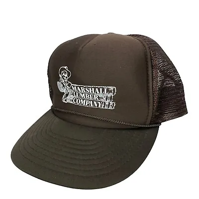 Vintage Marshall Lumber Company Trucker Hat Cap Snapback Brown Nissin • $12.99