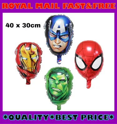 17  Foil Balloons Avengers Hulk Spiderman Iron Man Captain America 40cm X 30cm • £1.99