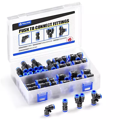 TAILONZ PNEUMATIC 5/16 Inch Od Push To Connect Fittings Pneumatic Fittings Kit 1 • $22.60