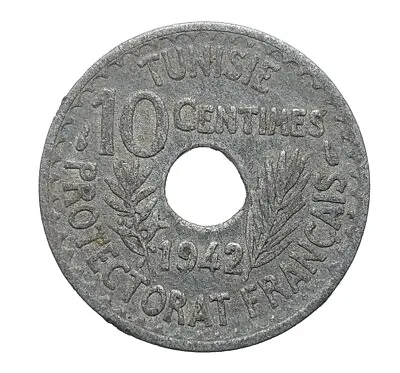 Tunisia 10 Centimes 1942 Coin U13 • £3.99