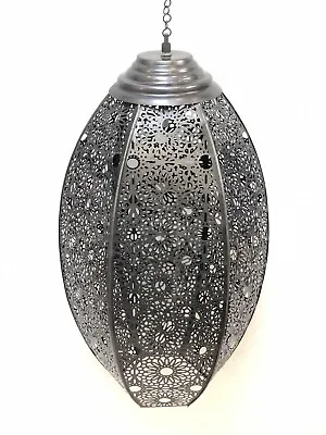 Moroccan Style Lantern Hanging Perforated Lamp Pendant Metal Ceiling Light • $175