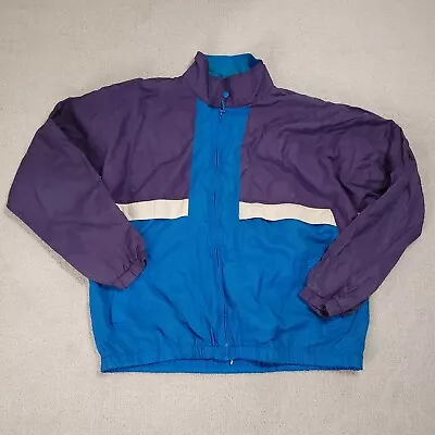 Vintage Pacific Trail Windbreaker Jacket Mens Medium Blue Full Zip Mesh Lined • $24.97