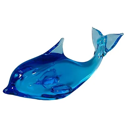 Legends Of Murano Handcrafted Crystal Blue Dolphin Figurine Paperweight W Label • $19.79