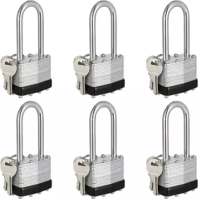 Keyed Alike Padlocks Laminated Heavy Duty Padlocks Keyed Alike Set Of 6 Key Lock • $35.54