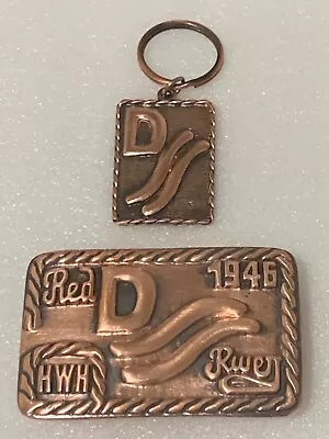 John Wayne COPPER Red River D Key Chain Matching Belt Buckle 1946 HWH Western • $70