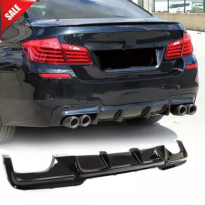 Glossy Black Rear Bumper Diffuser Lip For BMW 5Series F10 535i M Sport 2012-2016 • $222.61