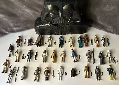 Vintage 1977-84 Kenner Original Star Wars Figures 30 With Weapons And Vader Case • $120.26