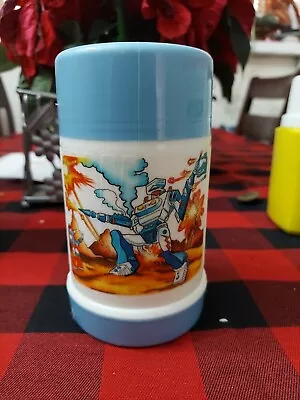 Vintage Transformers Optimus Prime Thermos Lunchbox Light Blue Plastic • $19.99